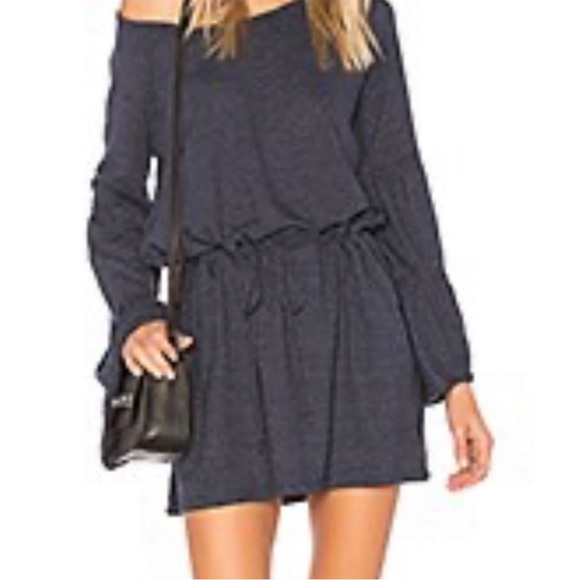 NWT, Chaser, Women’s Mini Dress Jersey, Drawstring Bell Sleeve Mini Dress - Picture 3 of 5